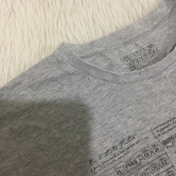 Back to the future sketchy gray distressed t shirt top - Picture 3 of 5